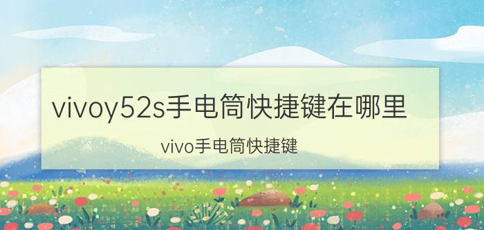 vivoy52s手电筒快捷键在哪里 vivo手电筒快捷键？